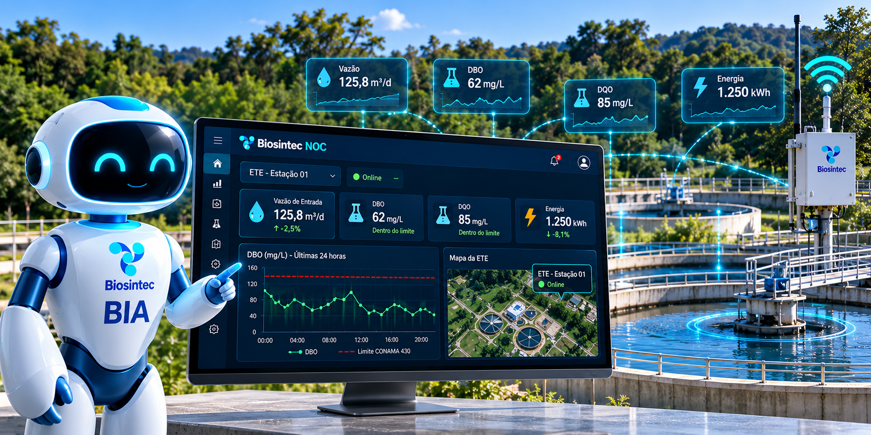 BIA Biosintec inteligência artificial aplicada à operação de ETE